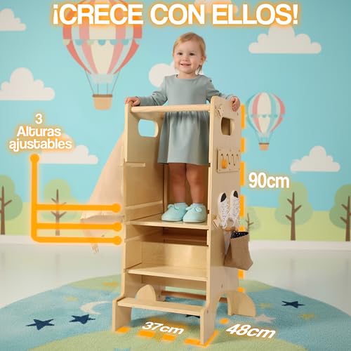 Miniatura 4 de Torre De Aprendizaje Montessori-Torre Aprendizaje Montessori - Torre Montessori-Torre Aprendizaje Madera-Torre Multifuncional Montessori-Learning Tower-Torre De Aprendizaje Multiusos Montessori Niños