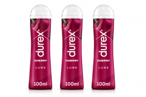 Image of Durex Cherry Water-Based Lube 300ml (3 Pack x 100ml) Flavoured Lubricant