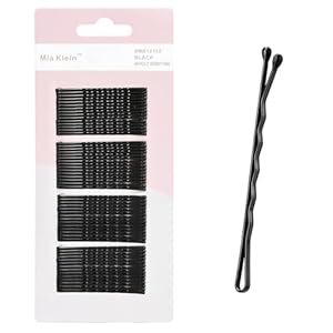 Bobby Pins, Hair Pins 2 Inch 60PCS Crimped Hair Clips for Kids, Girls, and Women, Secure and Easy for All Hair Types, With Ball Tips Design. Hair Accessories for Styling (Black)
