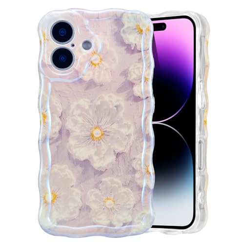 Coque iPhone 17 lila cadre ondulé pour éviter les chutes et rayures