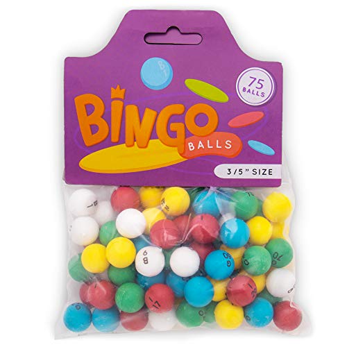 75 Multi-Color 3/5 Inch Bingo Balls -Plastic Balls For Bingo Cages And Raffles - Compatible With Cages From Most Major Brands #TOP5