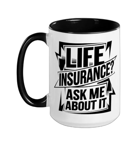 Insurance Agent Trending Prospecting Quote Ceramic Mug, Black/White, 15oz