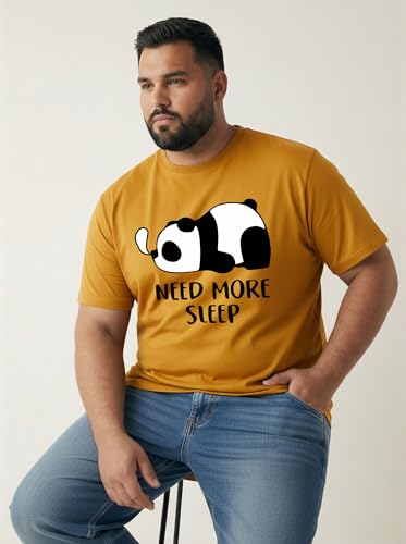 Image of Toodlegram Men's Plus Size Graphic Printed Cotton T-Shirt Casual Round Neck Regular Fit