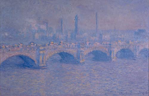 Peinture murale Pont de Waterloo de Monet en impression toile premium 60x90cm
