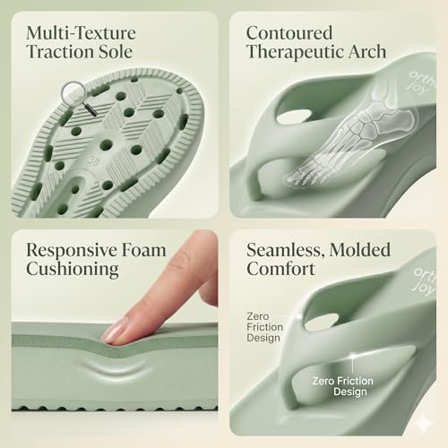 Image of ORTHO JOY Orthopedic Slippers for Women | Soft Cushioned EVA Flip Flops with Arch & Heel Support | Lightweight Anti-Slip Comfort Footwear for Daily Wear, Indoor & Outdoor