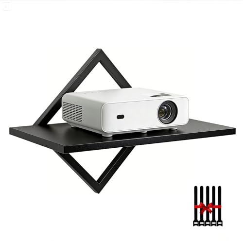 DAWASAPAT Projector Shelf for Wall Mount 14.97 x 7.87 Floating Shelf & Rack Holder for Router Modem Cable Box Compatible with Gaming Consoles