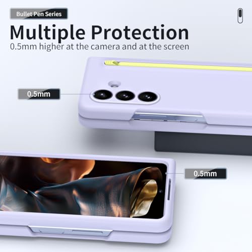 Coque pliable Z Fold 7 violette qui résout le problème de perte du stylet - 6