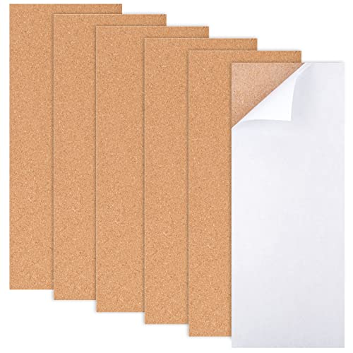 Corcho Pared Autoadhesivo, Tablones de Corcho Autoadhesivos de 6 Piezas, 35 x 14 cm, Planchas de Corcho Multiusos, Utilizada Para la Decoracion Pared de la Oficina del Dormitorio Cover