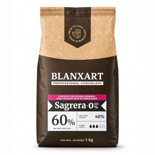 COBERTURA DE CHOCOLATE NEGRO [SIN AZÚCARES AÑADIDOS] SAGRERA 0% (60%) BLANXART - 1 KG