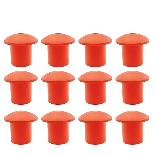 JCBIZ 12PCS Plastic Reinforced Protective Cap Orange Safety Mushroom Survey Rebar Cap for Diameter 10-25mm Reinforcement