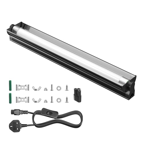 HeatingLux T8 UVB Light Reptile Kit 15W, 10.0 UVB UVA Lighting Combo Kit 18IN, Reptile Light Fixture with Fluorescent Tube for Vivariums, Desert Reptiles, Bearded Dragons, Lizards, Snakes