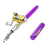 kaaka Portable Mini Pen Shape Telescopic Fishing Rod Pole with Reel Fish,for Ice Fishing Tackle...