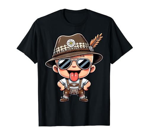 Herren Trachtenshirt Jungen Trachtenhemd Kinder Trachten T-Shirt