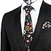Alizeal Mens 3.15inches Rose Flower Pattern Tie with Floral Printed Pocket Square Set, Olive Green/Burgundy