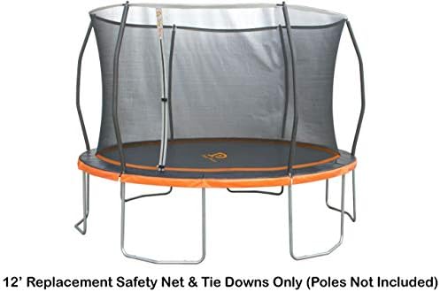 Trampoline Part Store 12'- 6-Sleeve Trampoline Replacement Safety Net, Fits Trampolines That Have The 6 Curved/Pole Ring Enclosure (Net Only - Poles & Trampoline NOT Included)