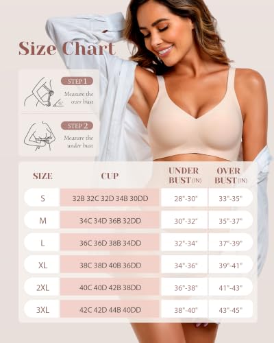 Image of Deep V Petal Bras for Women No Underwire Soft Wireless Bras Comfort Seamless Bralettes with Extender