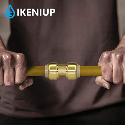 (5-Pack) 3/4-Inch Push-to-Connect Plumbing Fittings, Pushfit Straight Coupling Pipe Fitting with 3/4\" Disconnect Clip, Brass Pushfit Fittings Plumbing Pipe Connector for PEX tubing, Copper, CPVC