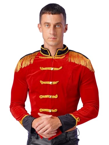 Shinsto Men's Velvet Tuxedo Jacket Marching Band Blazer Military Drummer Steampunk Parade Prince Coats2