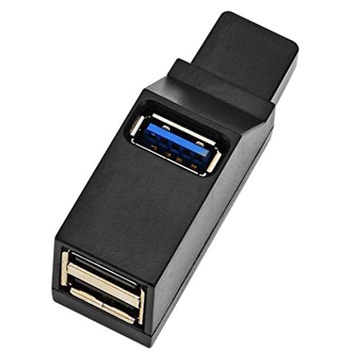 EXKOKORO 3-Port USB 3.0/2.0 Data Hub, Portable, Compact, Black, USB Hub, Compatible with PC, Laptop, USB Flash Drives, Mouse, Keyboard, External Hard Drives