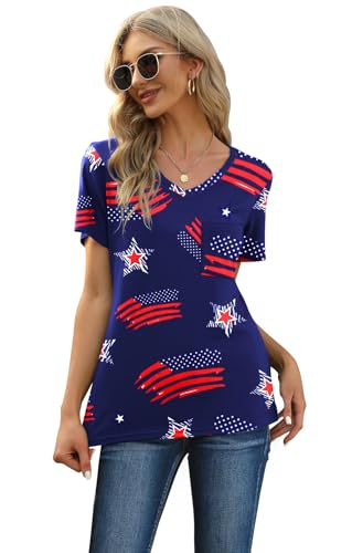 Image of RUBZOOF Women's Short Sleeve Pajama Sets with Pockets Casual V Neck 2 Piece Lounge Sets S-3XL