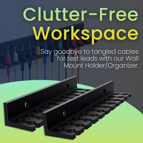 Image of Wall Mount Test Leads Probe Pairs, Banana Cables Organizer for Tidy and Efficient Cable Hangers for Test Leads, Easy Access for Increased Productivity and Lead Management - 2 Pack
