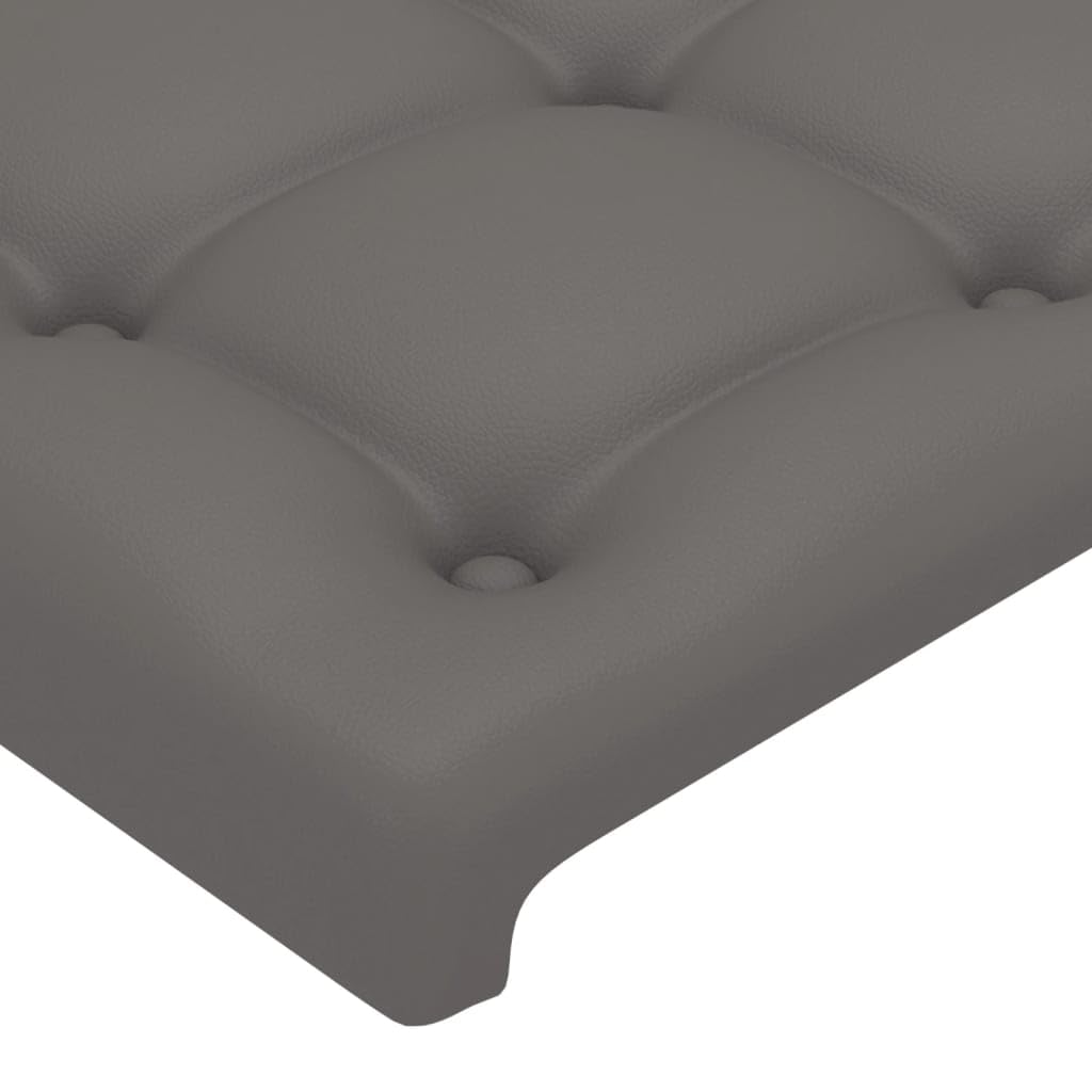 vidaXL Têtes de Lit Meubles de Chambre à Coucher Accessoires de Lit Simple Têtes de Cadre de Lit Intérieur Gris 200x5x78/88 cm Similicuir