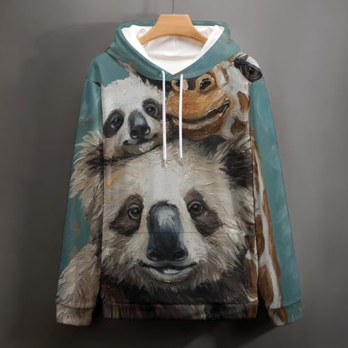 Sweat à capuche panda raton laveur girafe fini les pulls inconfortables