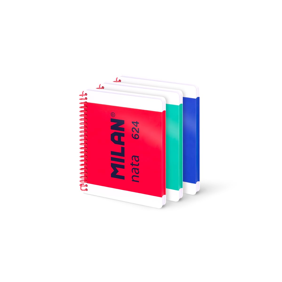 MILAN Nata Collection 624 Since 1918 A5 Hardcover Spiral Notebooks, 7 mm Lined Paper, 80 Sheets of 95 g/m²      Unknown Binding