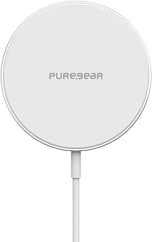 Miniatura 5 de PureGear Almohadilla de carga inalámbrica rápida redonda de 15 W con certificación Qi para iPhone 13  13 Pro  13 ProMax  1212 Pro funciona con funda