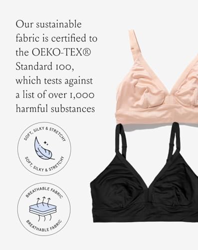 Image of Bodily Effortless Pull Down Nursing Bra for Maternity & Breastfeeding | Wireless Breastfeeding Bra, Soft, Stretch Fabric for Pregnancy & Postpartum Wear, OEKO-TEX Standard 100 Certified Fabric