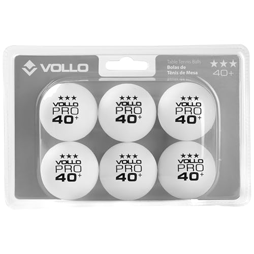 Vollo Kit 6 Bolas de Tênis de Mesa Branca 3 Estrelas