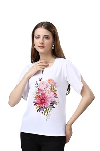Image of Venisa Lycra Solid Casual Wear Tshirt