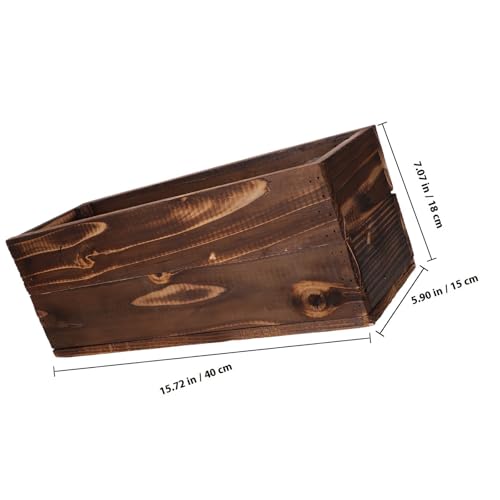 Jardinera de madera rectangular maciza para decorar plantas de exterior en balcones rusticos 3