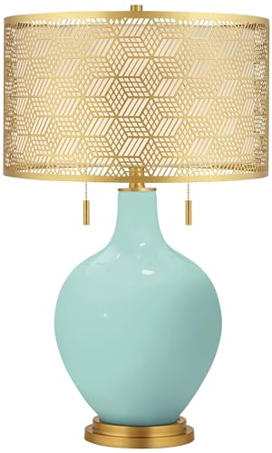 Metal Shade Cay Blue Table Lamp