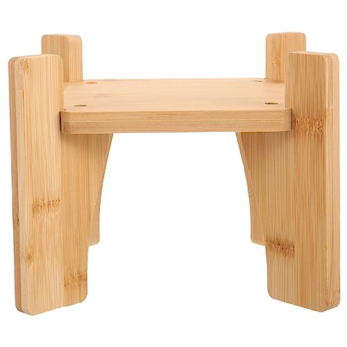 OSALADI Dispensador De Bebidas Soporte De Madera Jarra De Vidrio Para Bebidas Soporte Para Jarra De Agua Pedestal Redondo Base De Agua Potable Soporte Para Plantas De Flores Marrón Claro