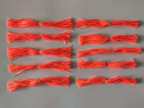 senlang 10 Bundles 50 Strands Fishing Silicone Skirts Spinnerbaits Buzzbaits Squid Rubber Line Jig Head Lures Replacement Fly Tying Material Color Orange