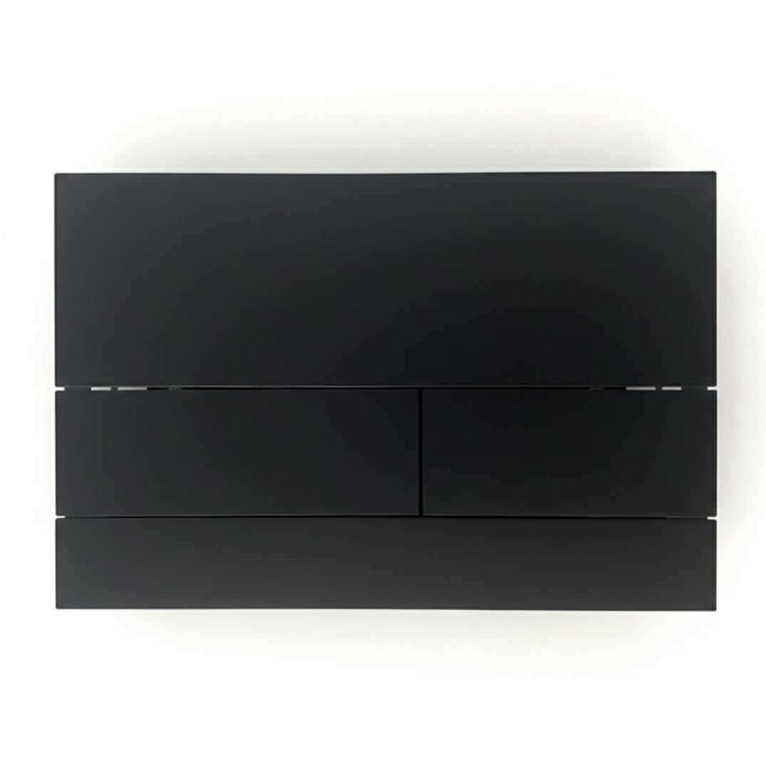 Placa de Accionamiento para WC Negro para Cisterna Empotrada | Pulsador de Doble Descarga para Inodoro | Placa de Pared para Ahorro de Agua | Diseño Moderno