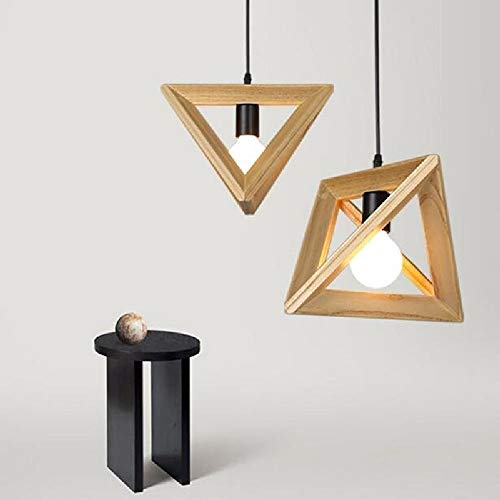 Plafonnier light bois triangle pour îlot de cuisine et restaurant cafe - 3