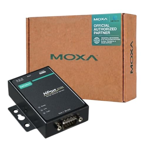 Image of Moxa NPort 5110A - 1 Port Device Server, 10 /100 Ethernet, RS-232, DB9 Male, 0 to 60C Operating Temperature