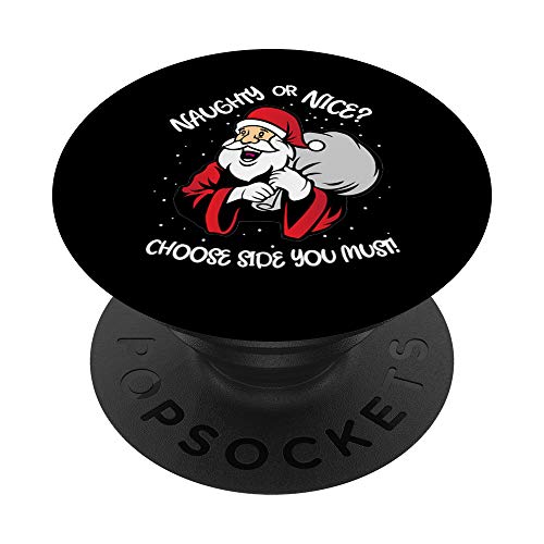 Naughty Nice Santa Claus X-Mas Humor Funny Christmas Gifts PopSockets Agarre y Soporte para Teléfonos y Tabletas
