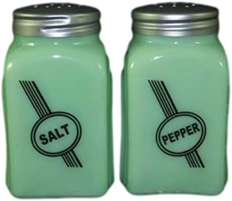 G3291JBA Jadeite Green Glass Roman Arch Style Jadite Salt & Pepper Shakers