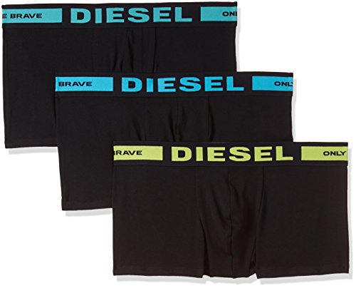 Diesel Men's Essentials 3-Pack Kory Boxer Trunk,Teal/Aqua/Yellow,M