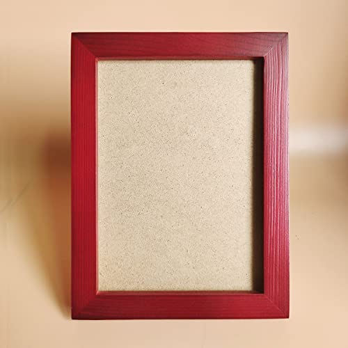 Image of 5x7 Picture Frames RED Solid Wood Frame, Plastic Panel (Film Needs to be Removed) Table or Wall.Front Window Opening 4.5x6.5 inch.