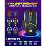 Redragon Wireless Gaming Mouse, Tri-Mode 2.4G/USB-C/Bluetooth Ergonomic Mouse Gaming, 8000 DPI, RGB Backlit Programmable Wireless Mouse, Rechargeable, 250 Hrs for Laptop PC Mac, M814 - Image 3