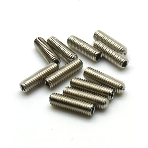Set of 12 grub screws for guitar saddle height adjustment in chrome Cover