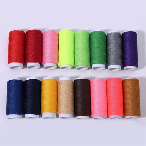 Hilo de Costura Multicolor para Hogar 200 Yardas (183m) Set de Manualidades con 10 Rollos de Hilo y 16 Agujas Color Verde Neón miniatura 4