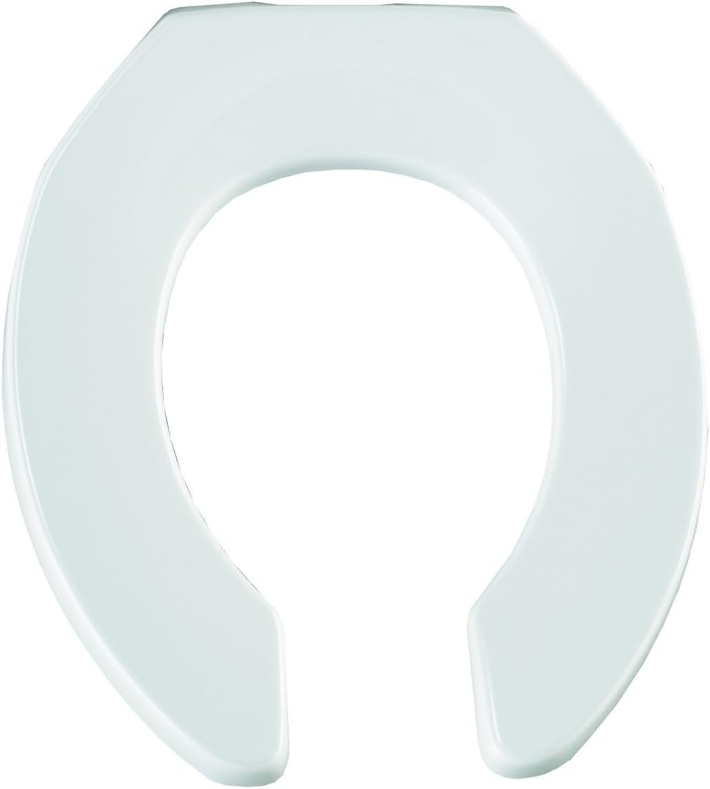 BEMIS 955CT 000 Commercial Heavy Duty Open Front Toilet Seat will Never Loosen & Reduce Call-backs, ROUND, Plastic, White