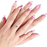 PaintLab Press-On Nails Manicure Kit, Pink Sherbert, 24-Piece Set, Long-Lasting Fake Nails with Glue, File, Prep Pad & Cuticle Stick