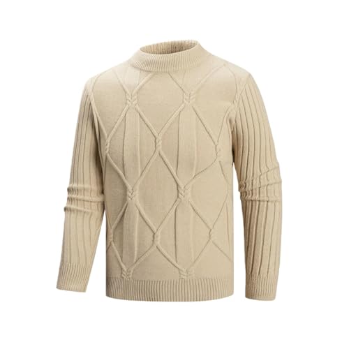 Pull décontracté en tricot jacquard pour homme à col montant