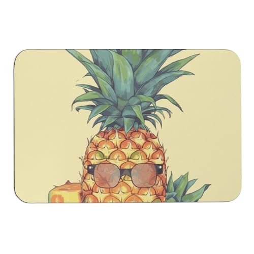 Tapis absorbant l'eau et antidérapant avec motif ananas rigolo pour entrée séchante - 2